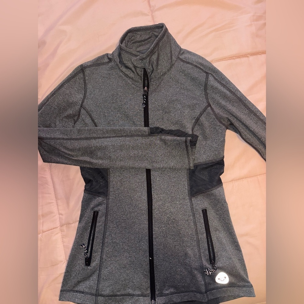 Roxy Gray Full-Zip Utility Jacket - image 1